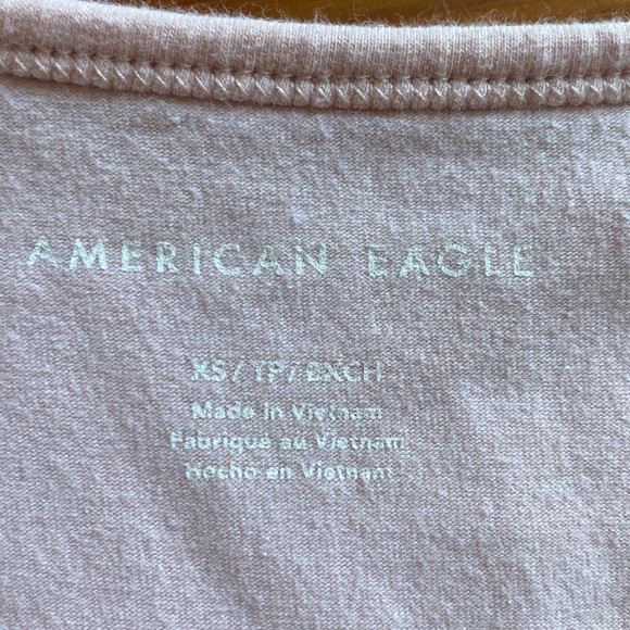 Two American Eagle tees size XS one light brown and light pink/blush - Picture 3 of 6